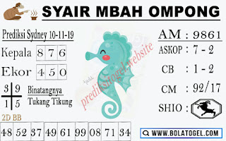 Syair Sydney 10 November 2019 Prediksi Sydney 10 November 2019