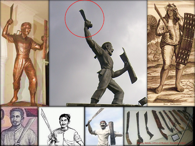 Parang Maluku pada patung dan gambar Pahlawan Pattimura