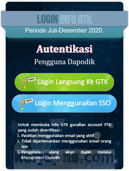 Login Info GTK 2022 Menggunakan Akun PTK