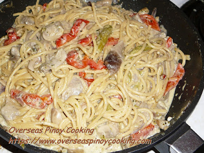 Asparagus and Mushroom Spaghetti in White Sauce - Cooking Procedure