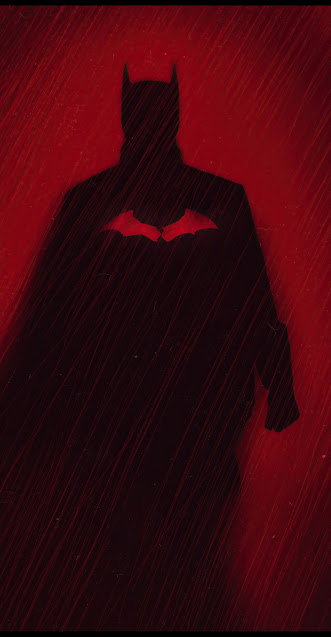 خلفية ايفون حمراء وسوداء مع شخصية باتمان بدقة 4K