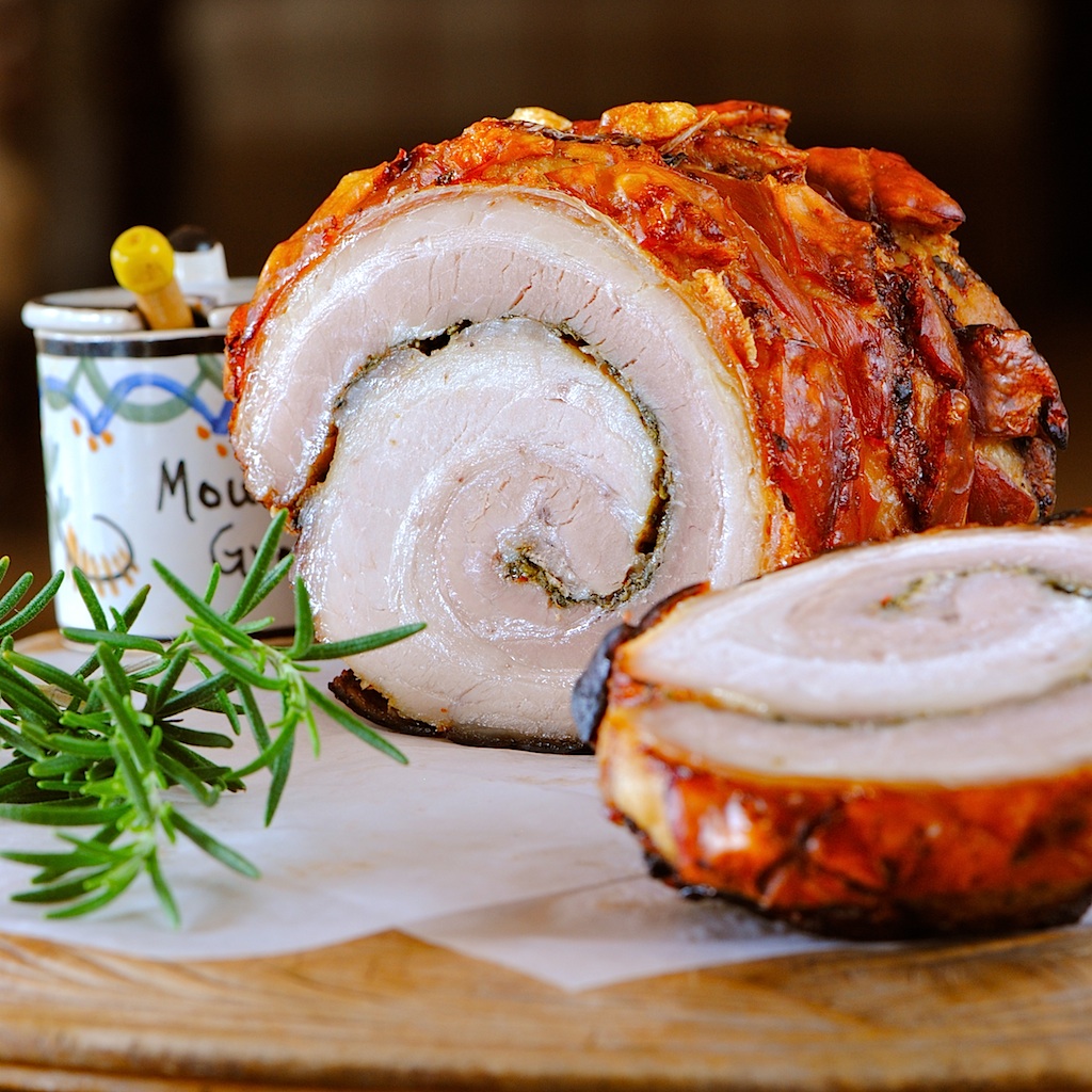 JULES FOOD...: Rolled and Roasted Pork Belly with Fresh Herbs
