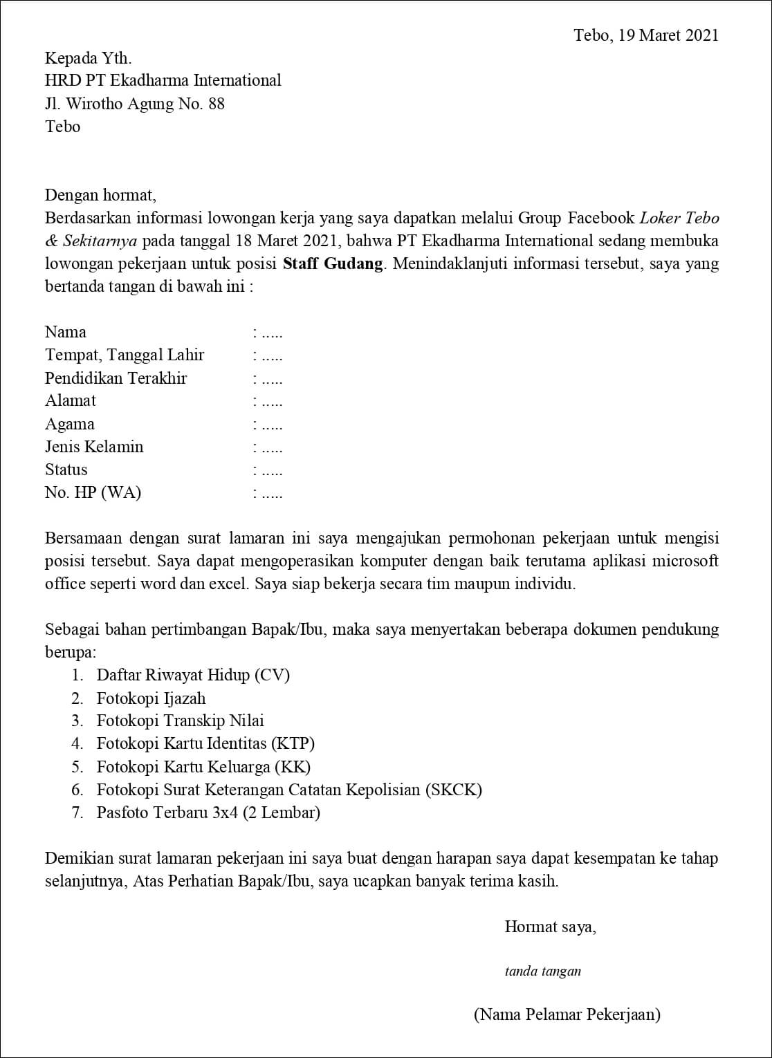 43+ Contoh no surat cv terbaru yang baik