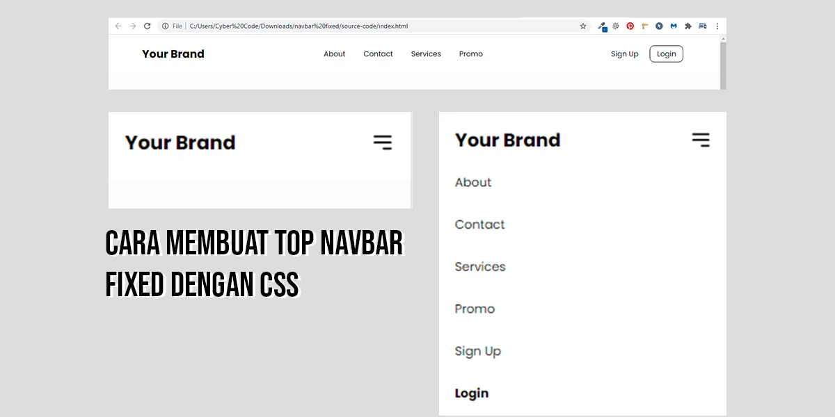 Cara Membuat Top Navbar Fixed Dengan CSS