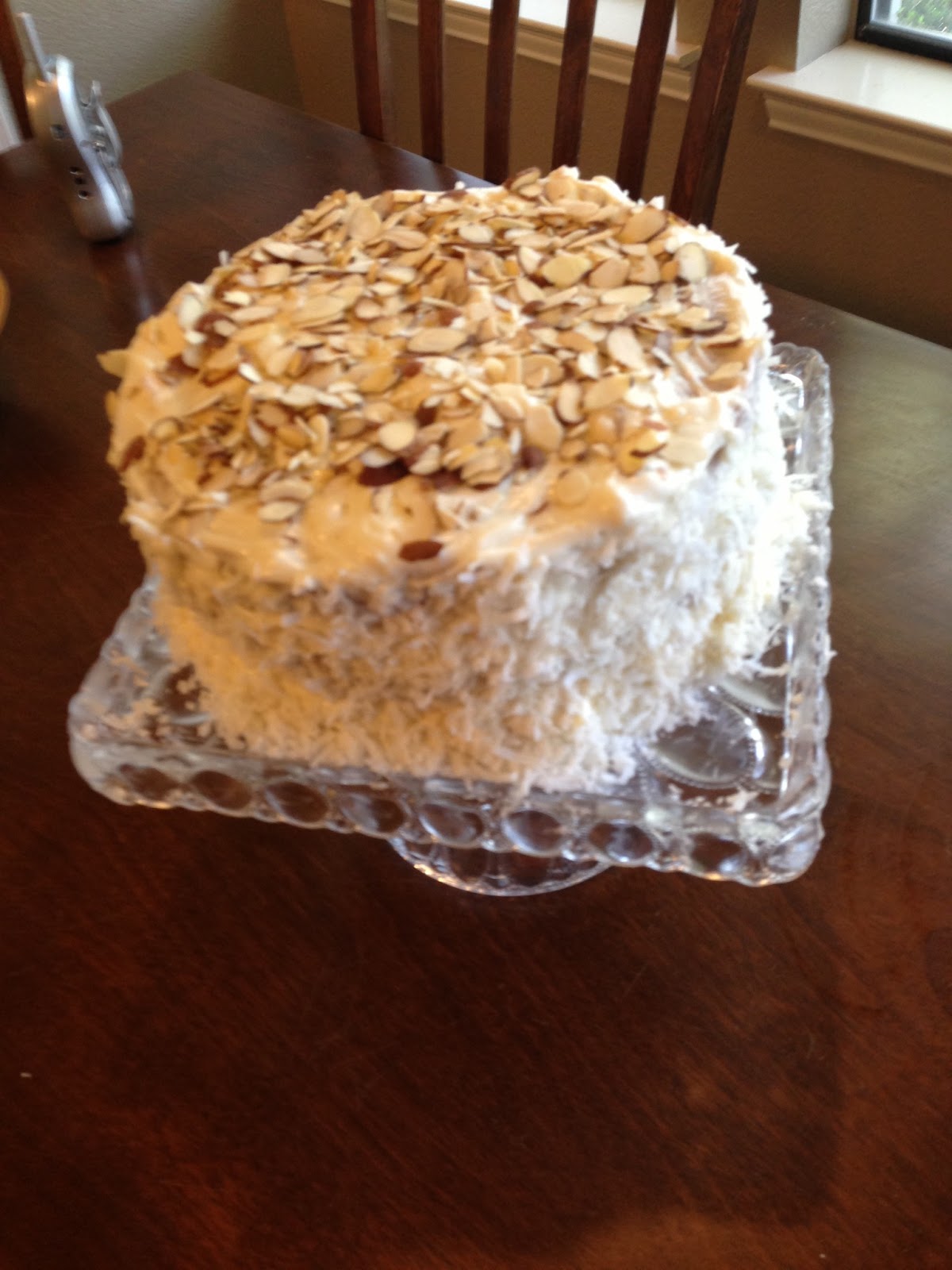The Allens' Recipes Coconut Almond Cream Cake