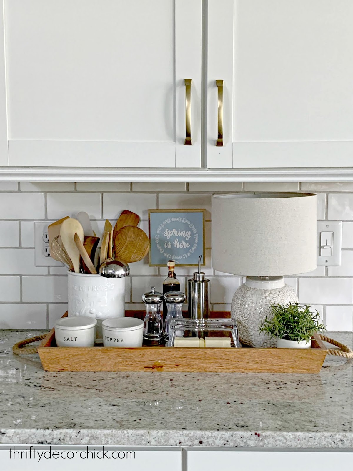 kitchen tray on counter for cooking needs