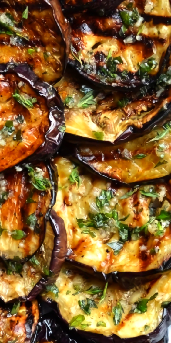 Grilled Eggplant with Garlic and Herbs Food Recipes