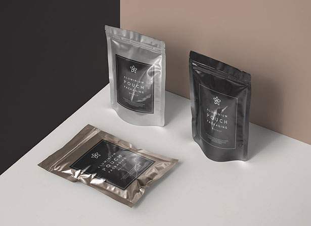 Aluminium Foil Pouch Packaging Mockup PSD Gratis Mockup Packaging/Kemasan PSD 2018 - Aluminium Foil Pouch Packaging Mockup PSD