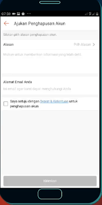 cara hapus akun shopee