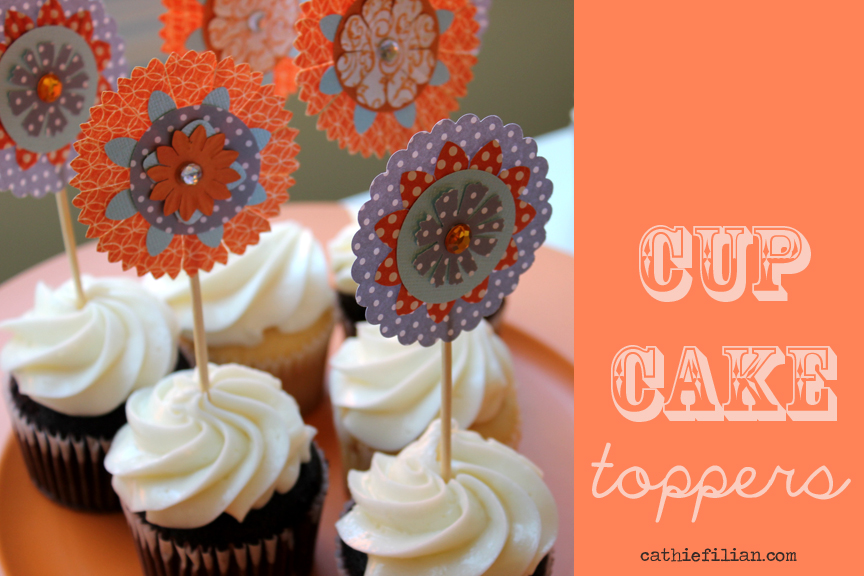 Cathie Filian DIY Paper Flower Cupcake Toppers