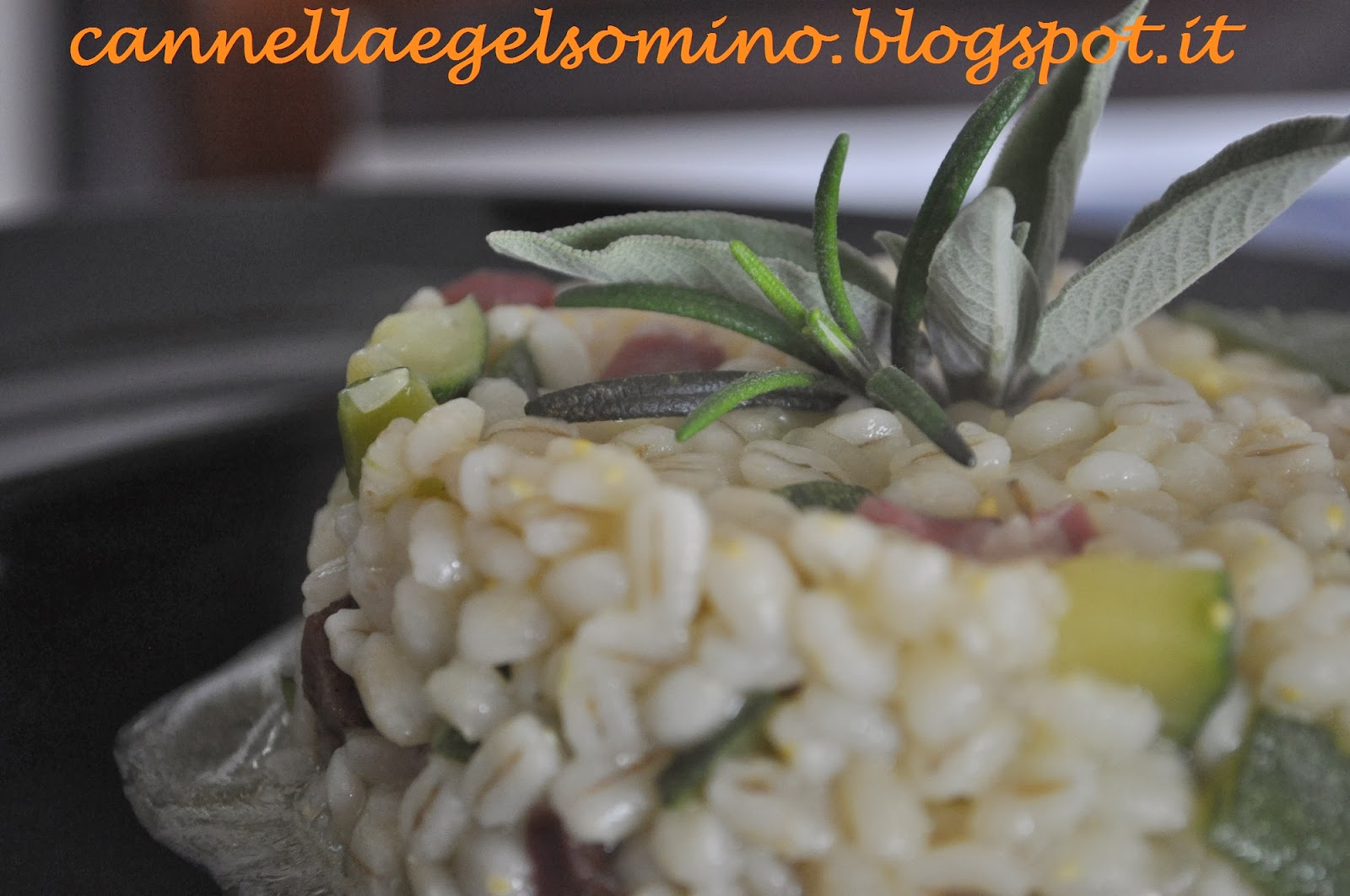 orzo alle zucchine e speck