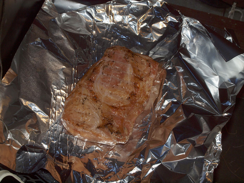 Pellet Smoker Cooking Kassler Ham for Easter