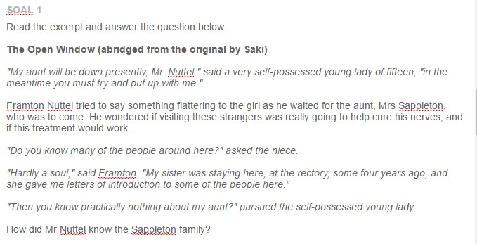 Contoh Soal Short Notice