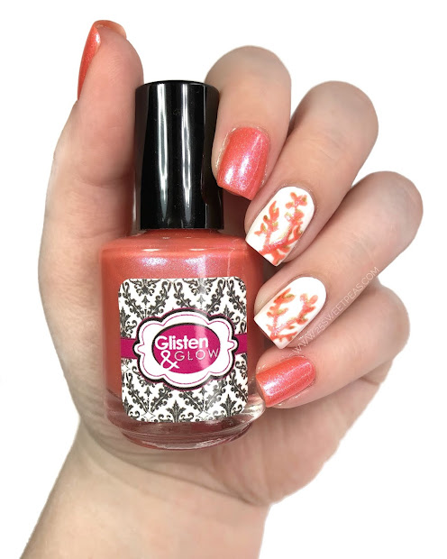living coral nail art - 25 sweetpeas