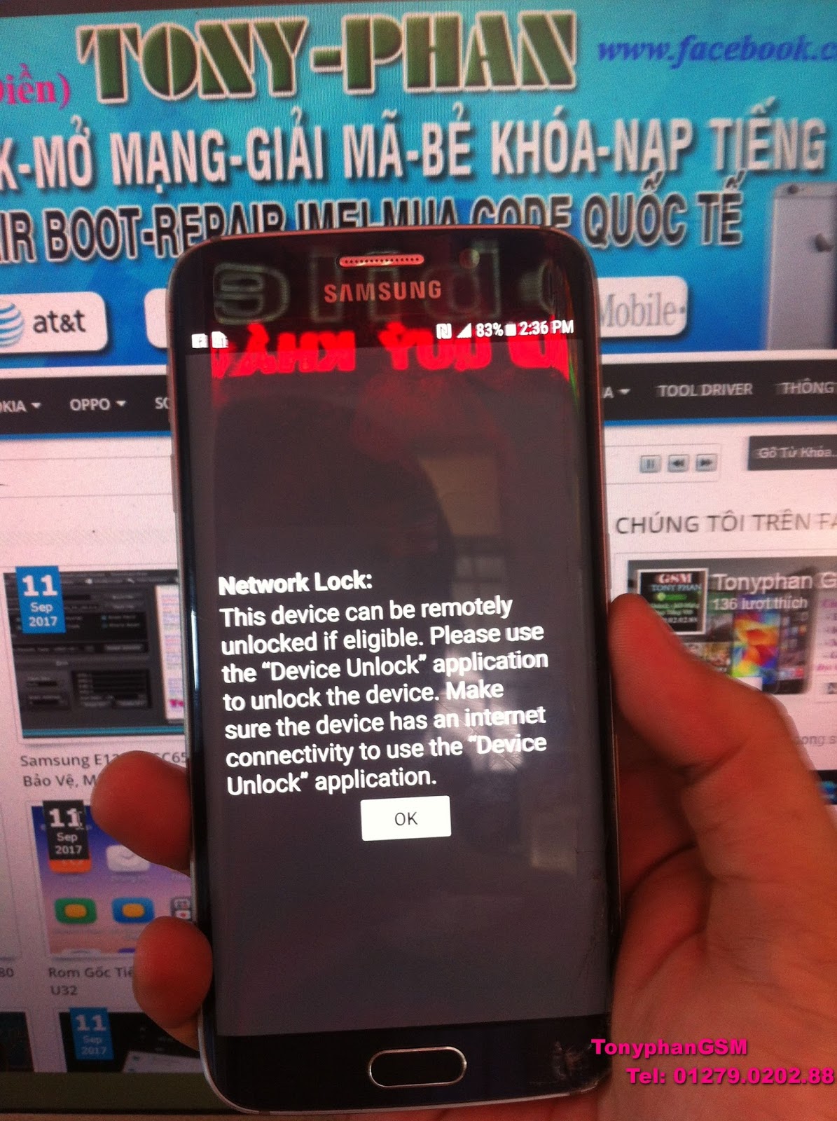 Samsung Galaxy S6 Edge (T-Mobile) Unlock, Mở mạng Thành Công