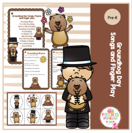 Groundhog Day Songs and Finger Play (Updated) ~ Preschool Printables