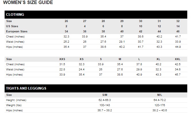 Bảng size quần áo Zara cho nữ