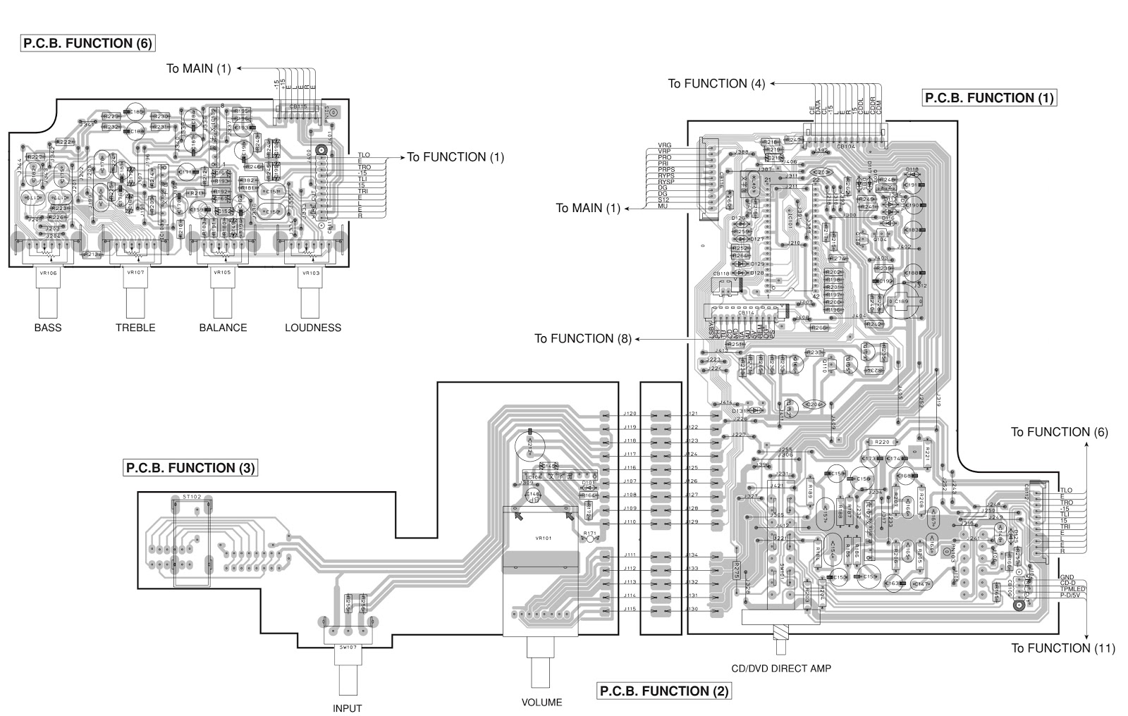 Electro help Yamaha AX396 Stereo Amplifier Circuit diagram
