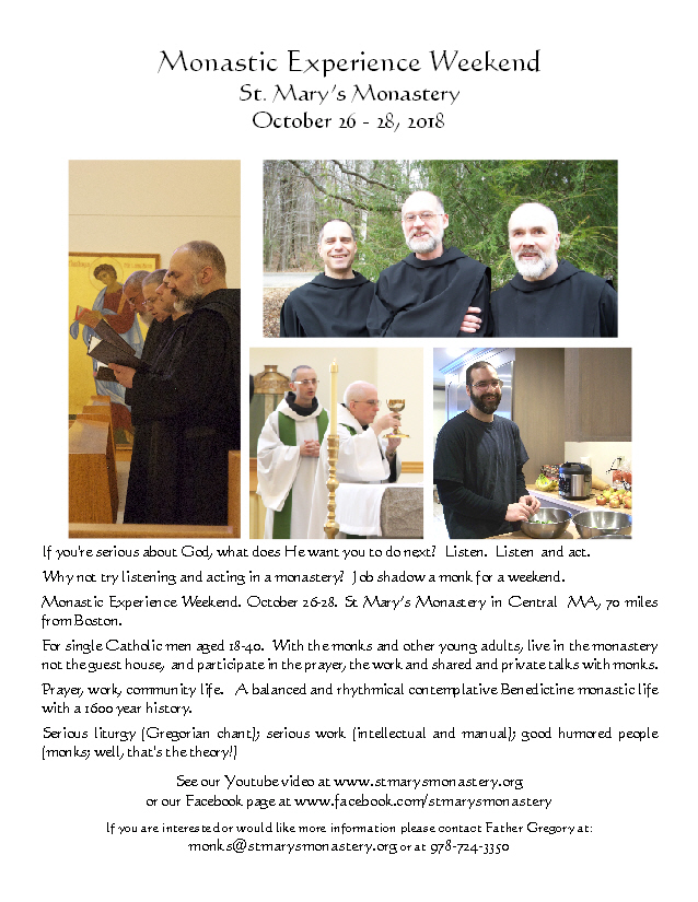 New Liturgical Movement Benedictine Monastic Experience Weekend, St