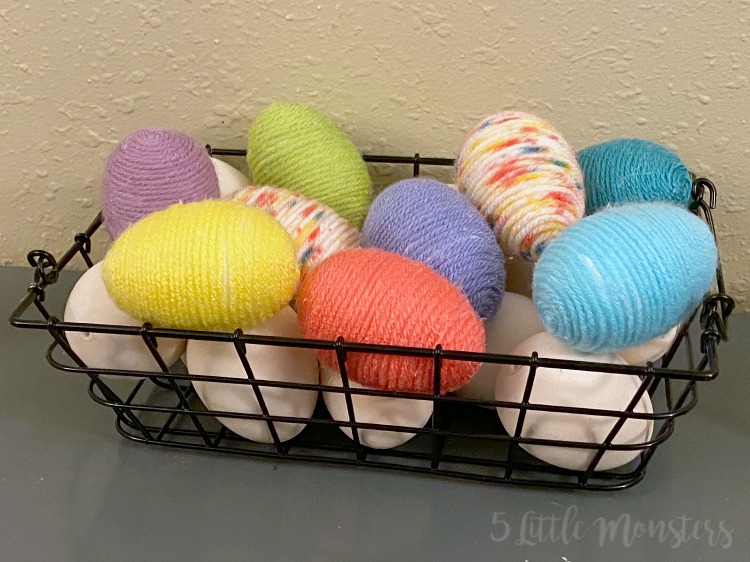 5 Little Monsters Yarn Wrapped Easter Eggs