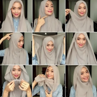 Cara memakai hijab segi empat