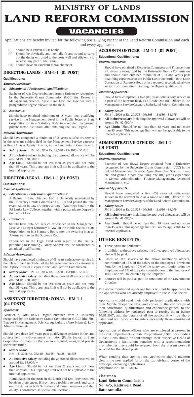 Vacancies At Land Reform Commission vacancies-at-land-reform-commission
