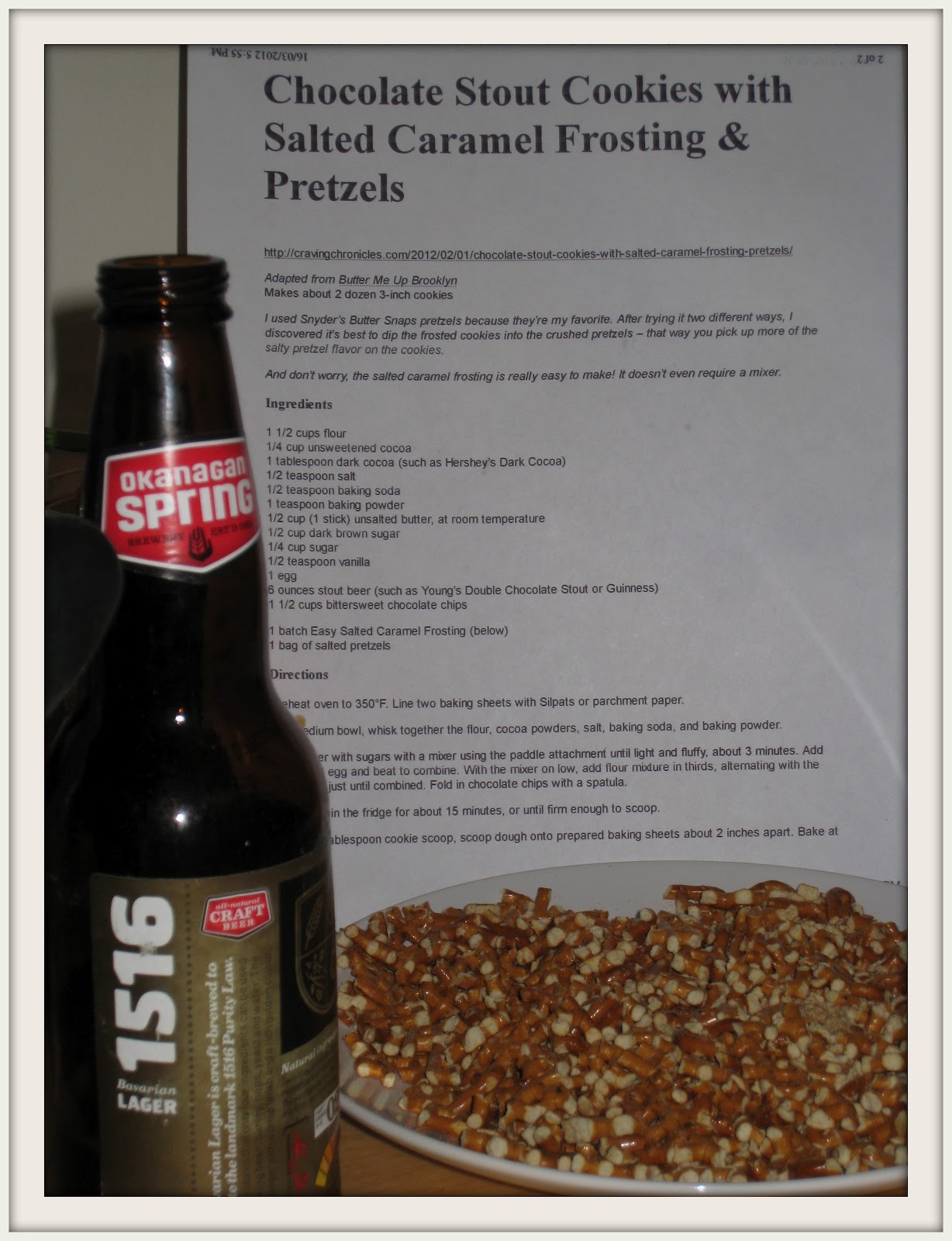 Sweetness In The Belly Chocolate Beer Cookies with Salted Caramel Frosting