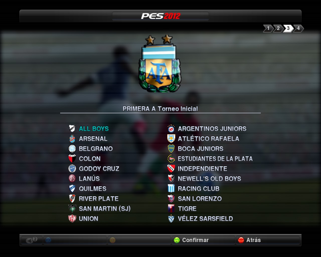 Liga Argentina Apertura 2012 Torneo Inicial Pes 12
