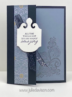 Stampin' Up! Simply Elegant Extended Gate Fold Card ~ www.juliedavison.com #stampinup