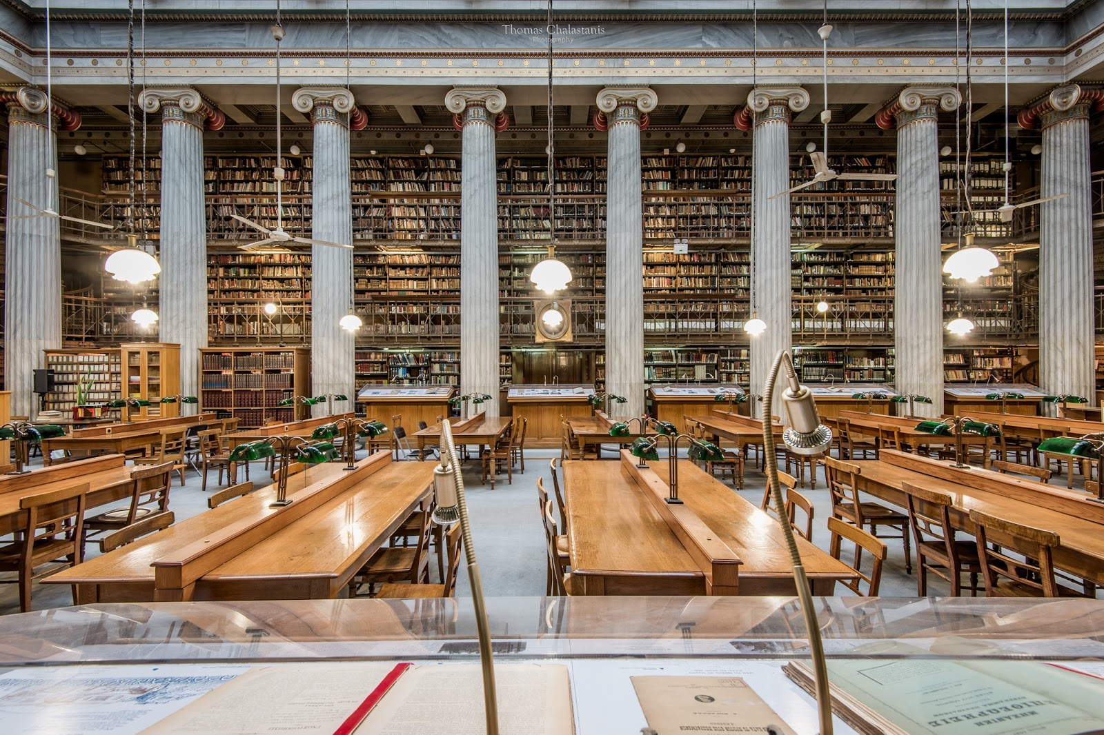 Traveling with Thomas National Library of Greece in Athens city.