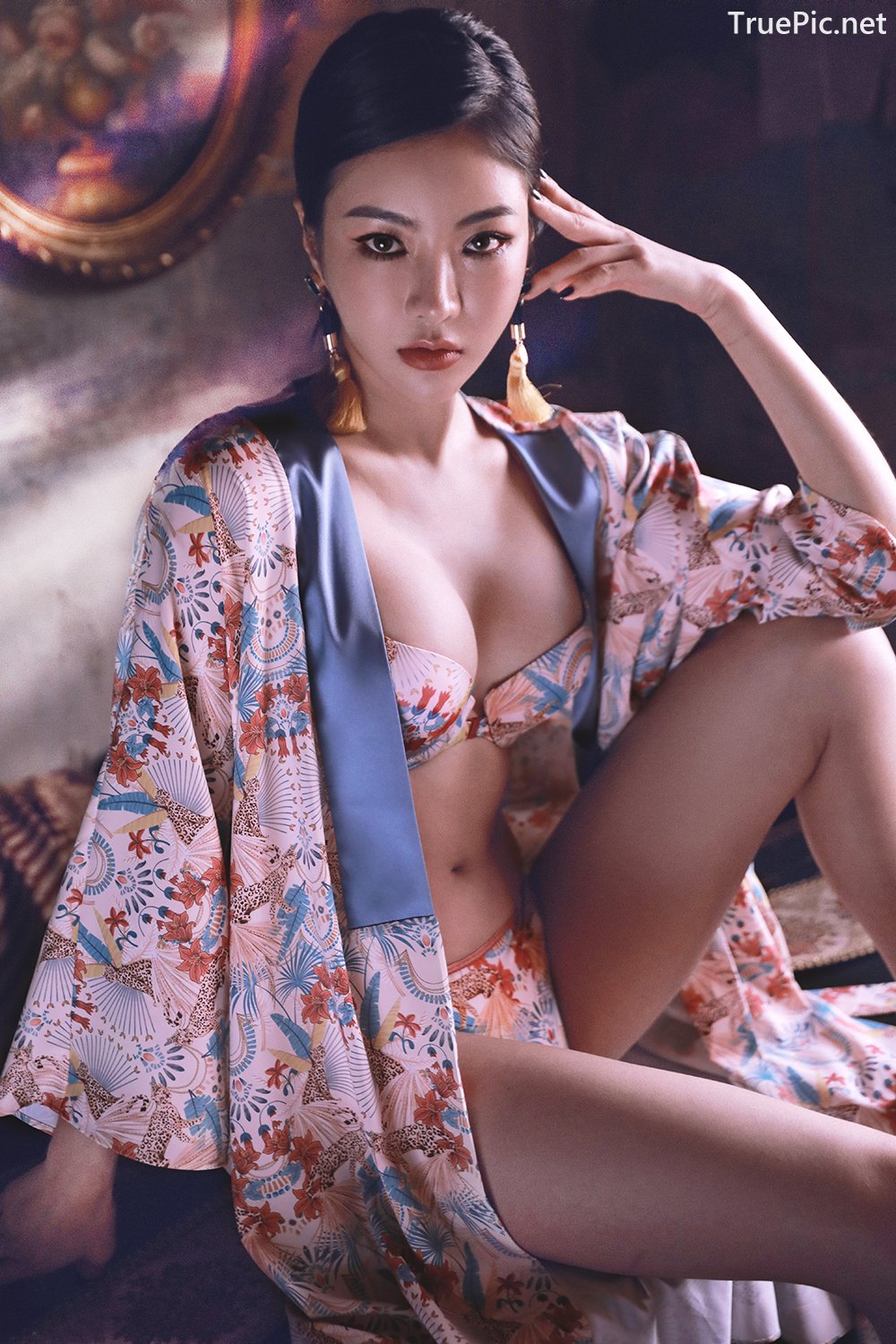 Image Korean Fashion Model - An Seo Rin - Floral Lingerie - TruePic.net - Picture-22