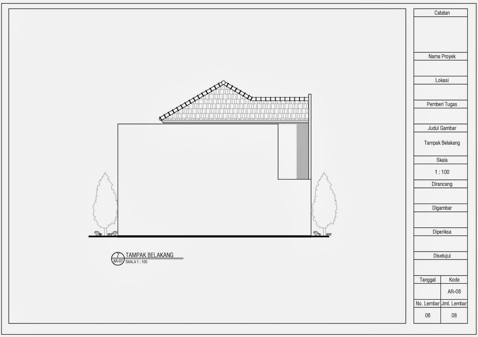 Jasa Gambar Kerja 2D dan 3D: Contoh Gambar Kerja Denah Tampak Potongan