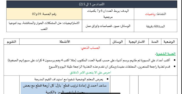 مذكرة الاعداد من 1 الى 5 (2)