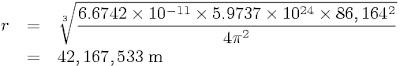 Geostationary orbit radius