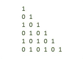 C program binary number triangle pattern