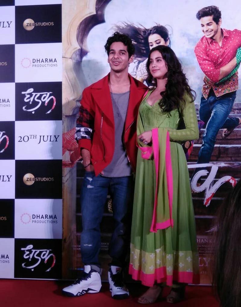 Ishaan Khatter and Janhvi Kapoor during trailer launch