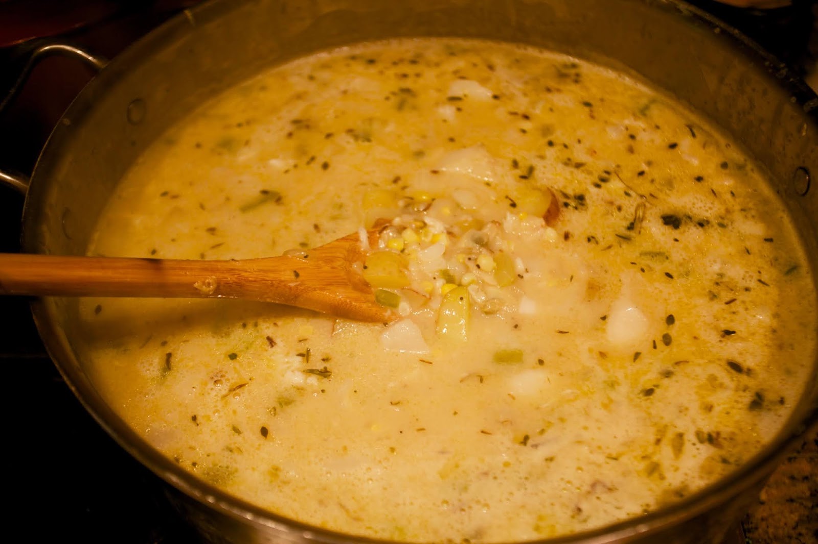 Quarantine Day 97 Seafood chowder and Fluffy Dinner Rolls