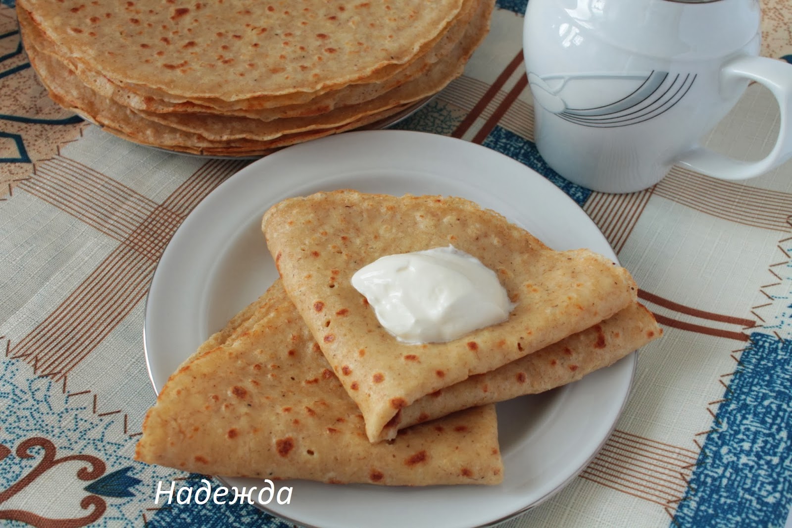 Блинчики из овсяной муки на молоке