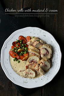 Пилешки рулца с горчица и сметана / Chicken rolls with mustard and crème fraîche