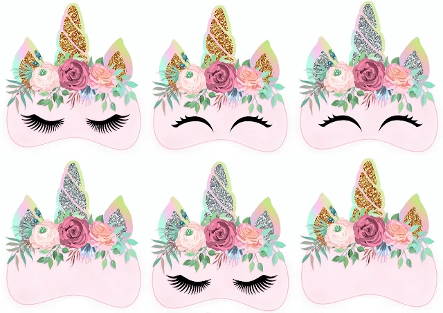 Unicornio Rosa: Máscaras para Imprimir Gratis.