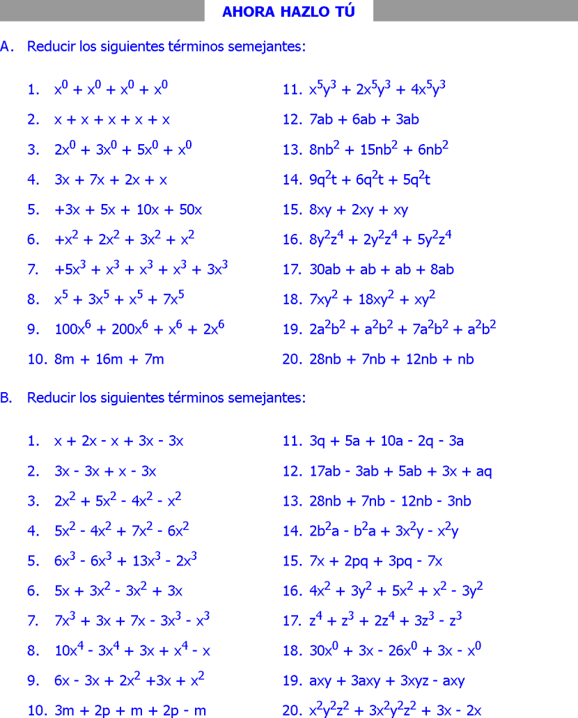 TÉRMINOS SEMEJANTES EJERCICIOS RESUELTOS PDF TÉRMINOS SEMEJANTES EJERCICIOS RESUELTOS PDF
