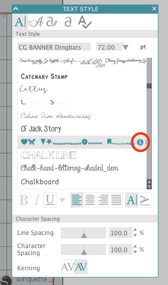 Commercial Use Font Indicator In Silhouette Studio In V4 2 Kinda