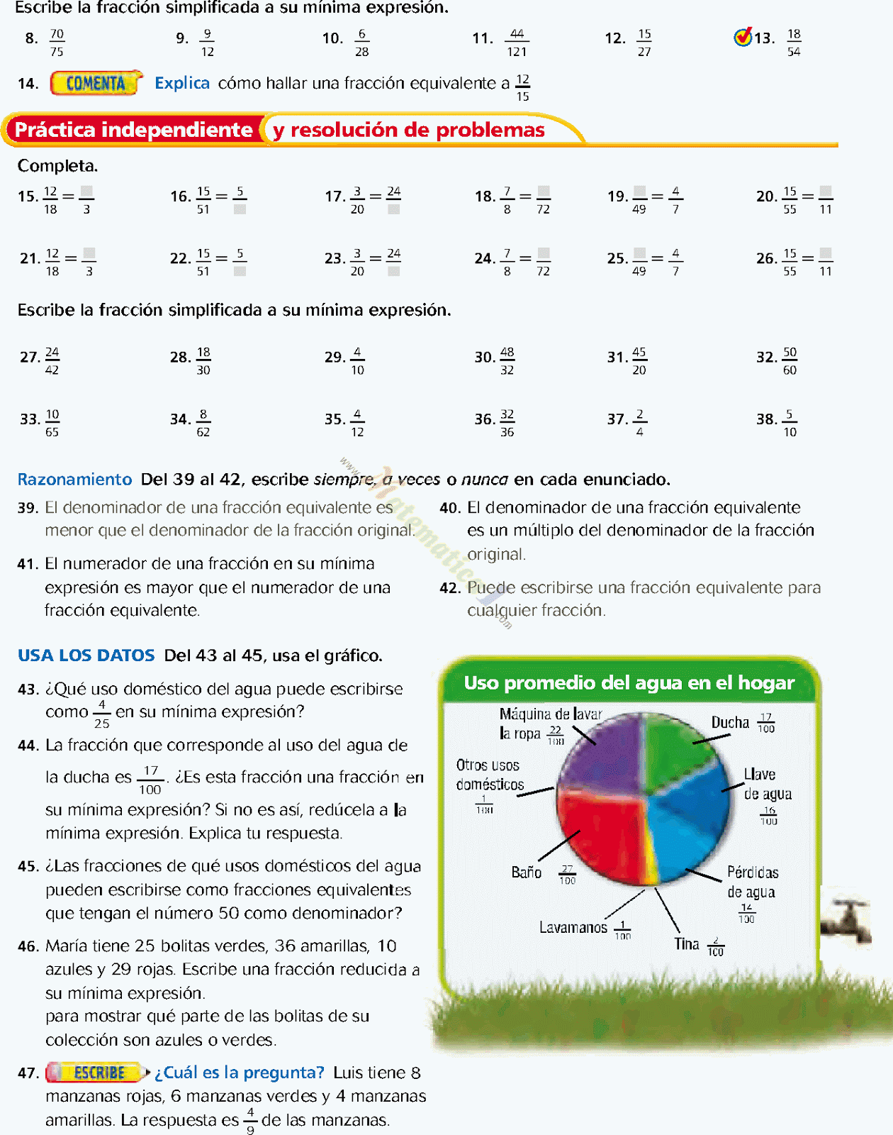 FRACCIONES Y NUMEROS MIXTOS EJERCICIOS RESUELTOS DE PRIMARIA O BÁSICO PDF