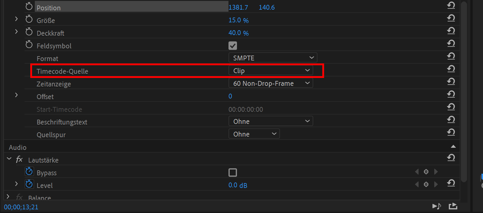 User Guide Lightworks Timecode And Labels