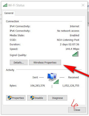 Wi-Fi network and select “status”