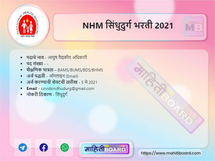 NHM Sindhudurg Bharti 2021