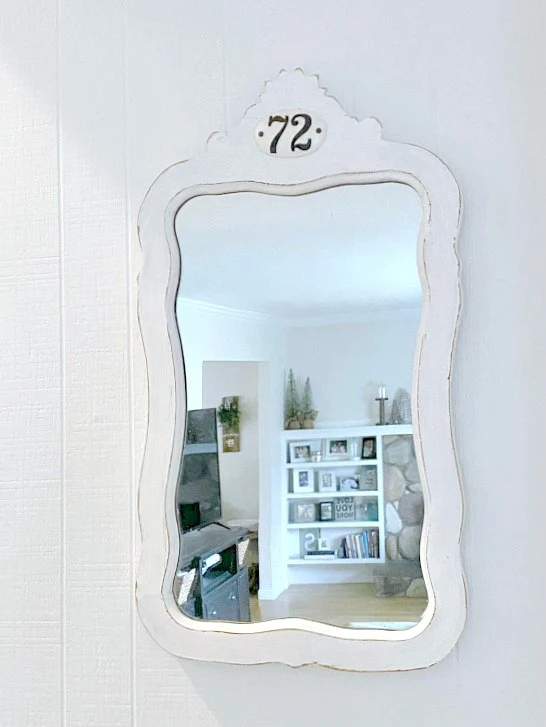 Farmhouse Style Entryway Mirror with Antique Tag