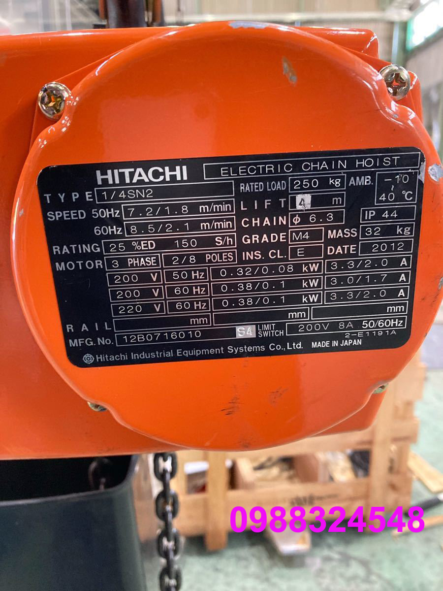 Pa lăng điện xích Hitachi 1/4SN2 250kg