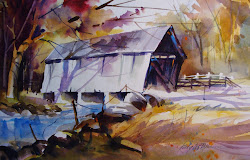 covered bridge watercolor tom rathburn kathy watercolorist los