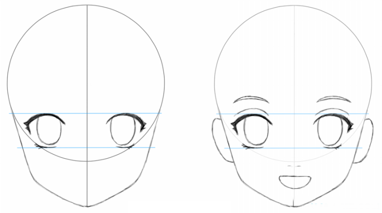 ensinando a desenhar rosto de anime